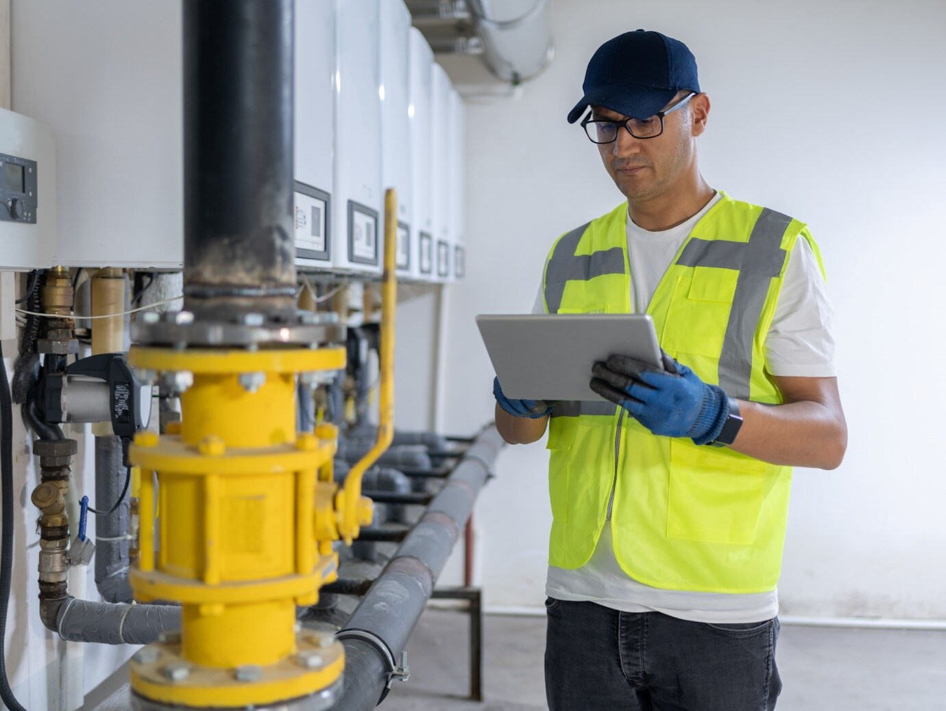 An employee conducting inspection at the manufacturing unit