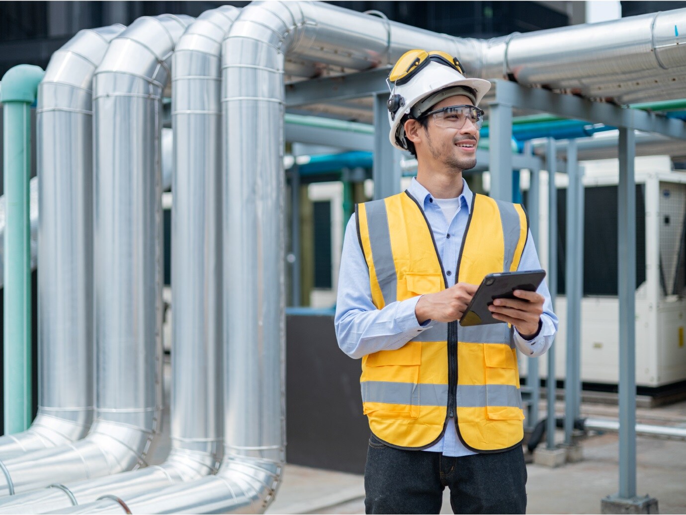 An employee checking quality at the manufacturing unit.