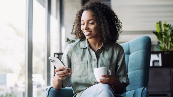 Image of mobile device being used